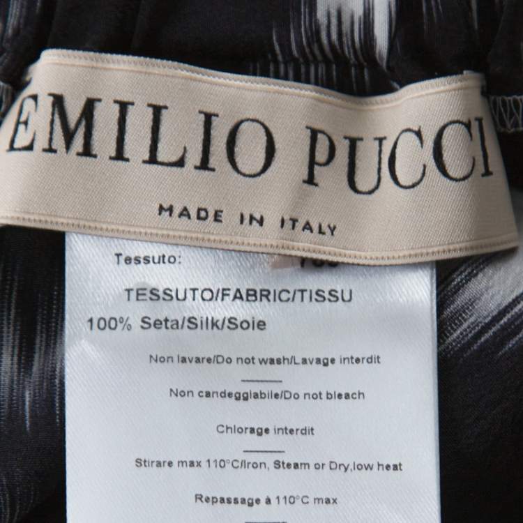 Pre Owned Emilio Pucci Multicolor Printed Silk Drawstring Waist Tapered Pants M