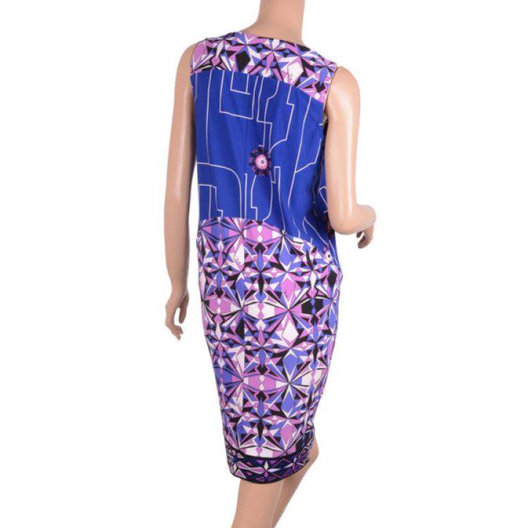 Pre Owned Emilio Pucci Printed Jersey Dress XS
