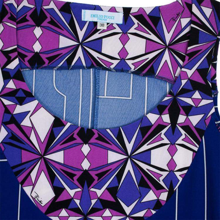 Pre Owned Emilio Pucci Printed Jersey Dress XS