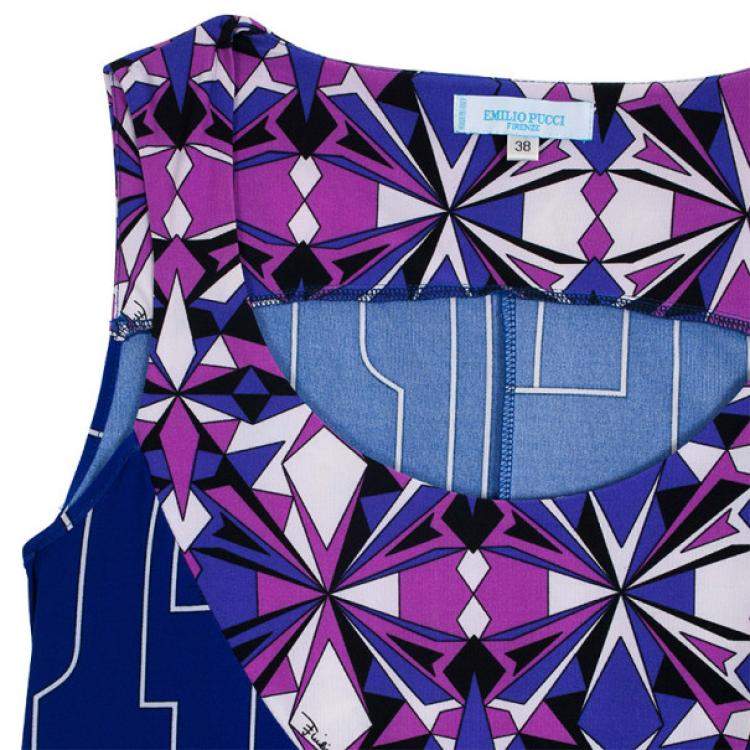 Pre Owned Emilio Pucci Printed Jersey Dress XS