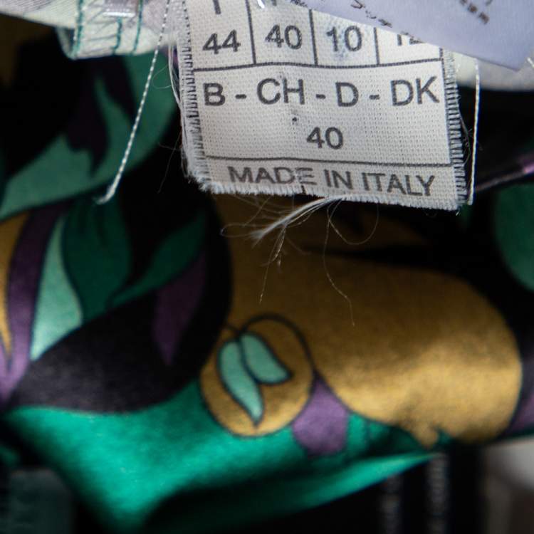 مملوكة مسبقًا Emilio Pucci Green Printed Stretch Silk Flared Trousers M