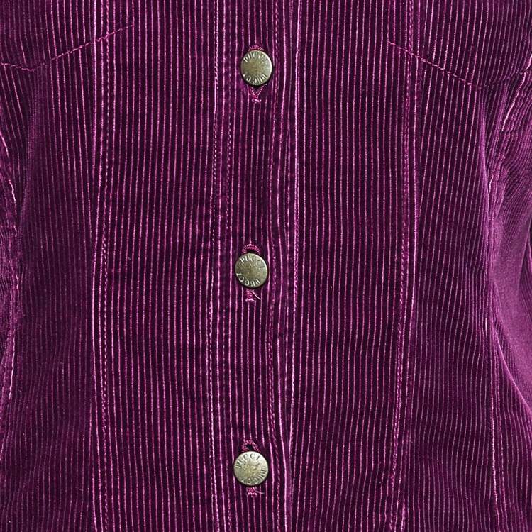 Pre Owned Emilio Pucci Purple Corduroy Button Front Jacket M