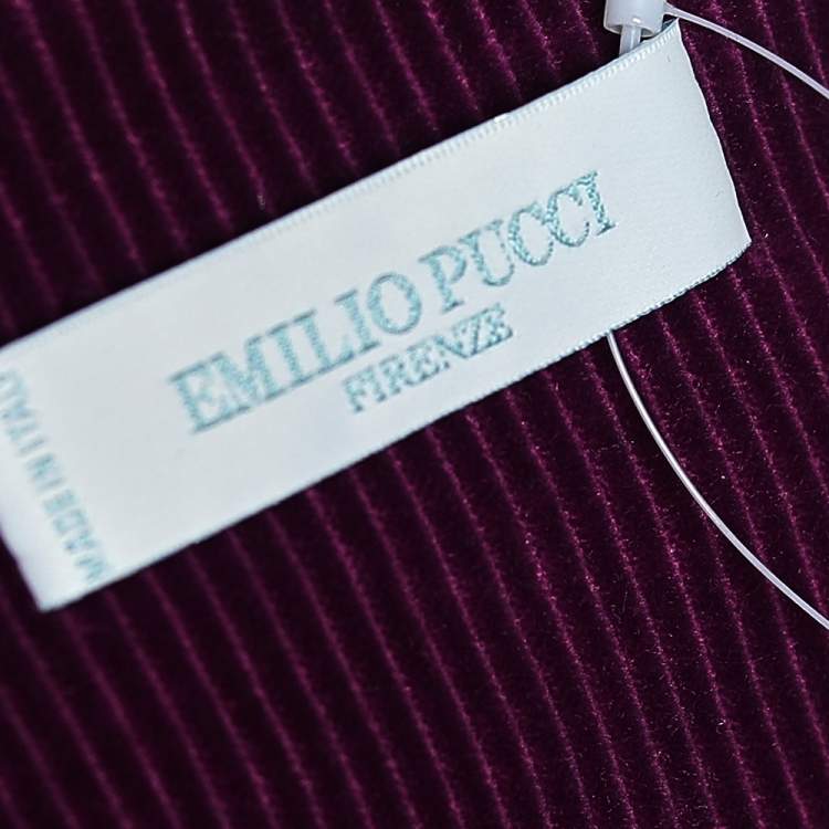 Pre Owned Emilio Pucci Purple Corduroy Button Front Jacket M