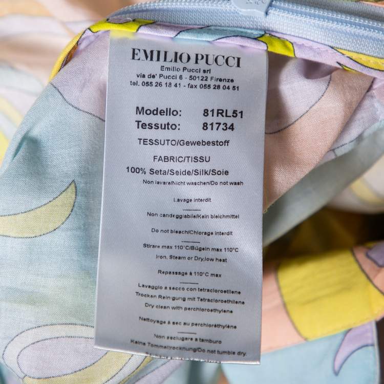 Pre Owned Emilio Pucci Multicolored Aruba Print Silk Sleeveless Dress M