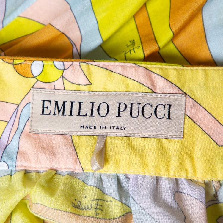 Pre Owned Emilio Pucci Multicolored Aruba Print Silk Sleeveless Dress M