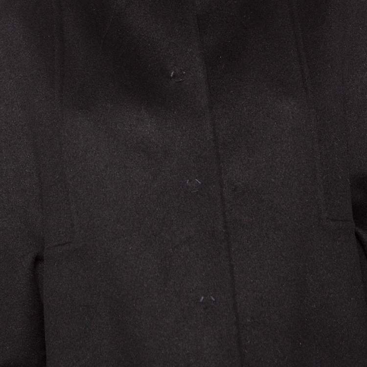 Pre Owned Emilio Pucci Black Wool Embellished Pocket Detailed Coat S 