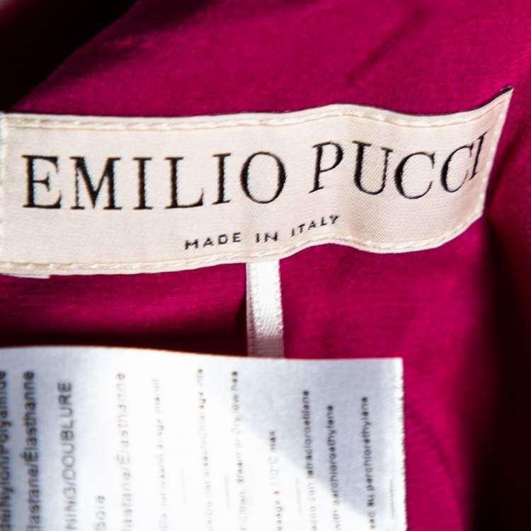 Pre Owned Emilio Pucci  Pink Crepe Peplum Detailed Sheath Dress M