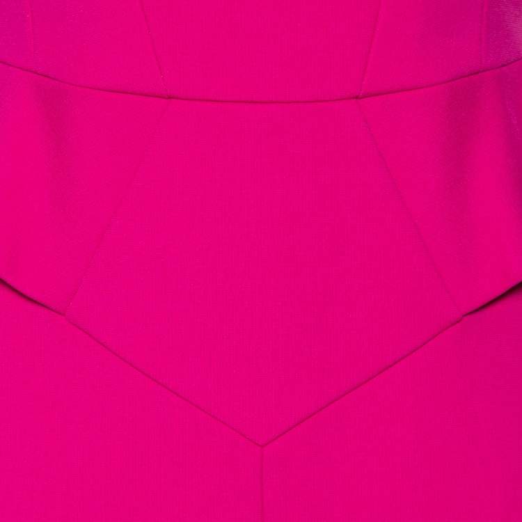 Pre Owned Emilio Pucci  Pink Crepe Peplum Detailed Sheath Dress M