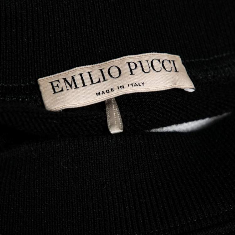 Pre Owned Emilio Pucci Multicolor Printed Cotton Knit Sweatshirt S