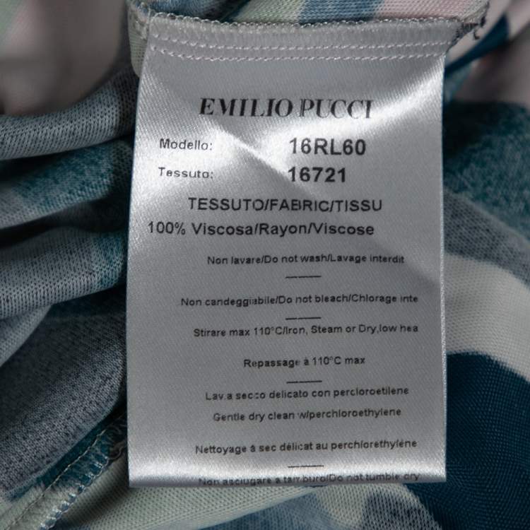 مملوكة مسبقًا Emilio Pucci Multicolor Jersey Embellished Long Sleeve Midi Dress M