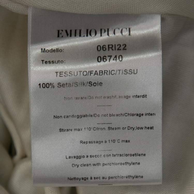 Pre Owned Emilio Pucci Multicolor Printed Silk Jersey Ruched Dress S