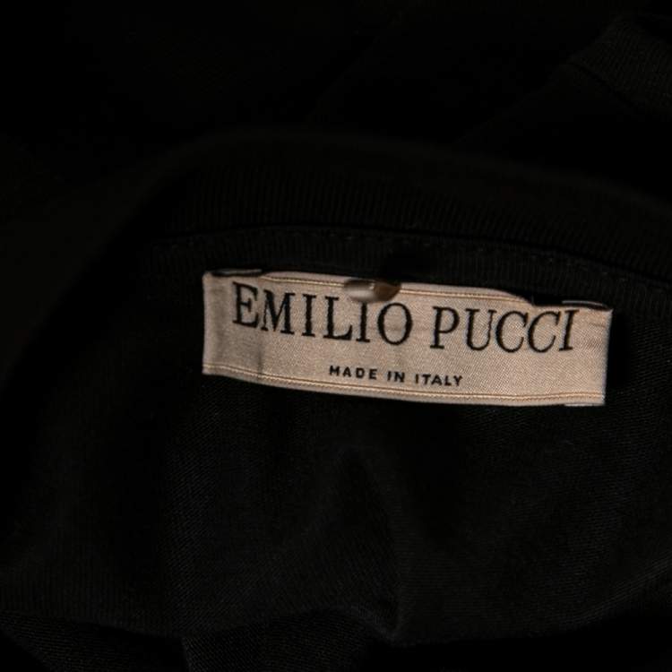 Pre Owned Emilio Pucci Multicolor Tropical Printed Cotton Short Sleeves Top M 