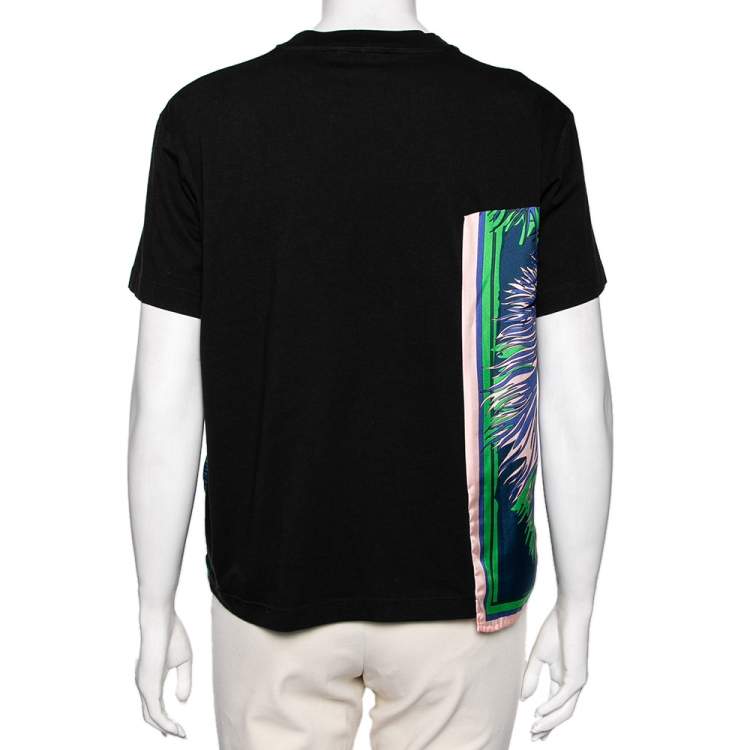 Pre Owned Emilio Pucci Multicolor Tropical Printed Cotton Short Sleeves Top M 