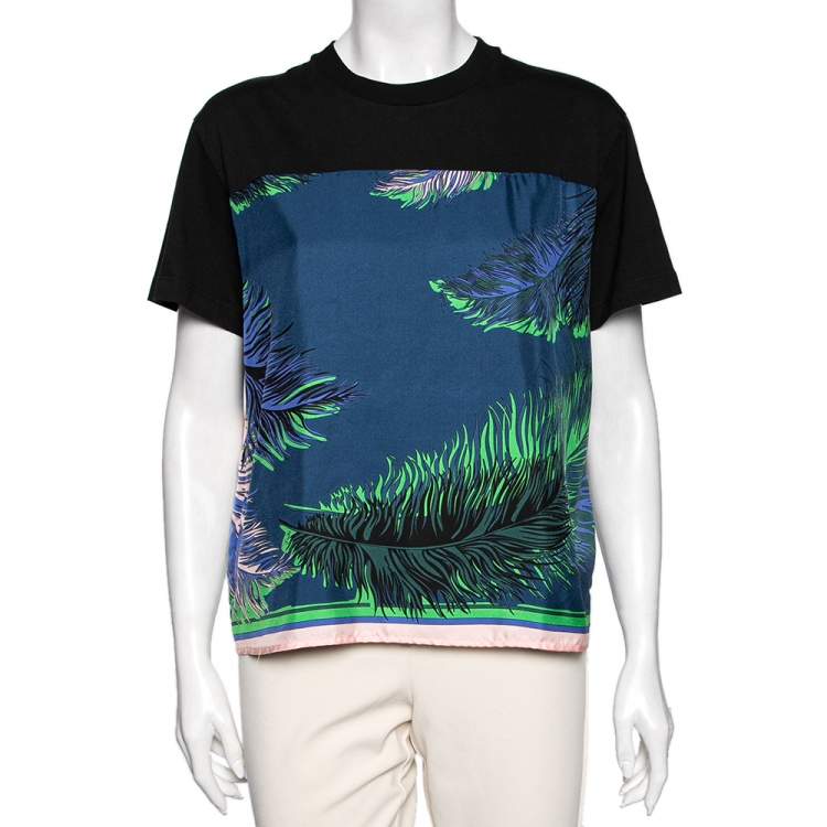 Pre Owned Emilio Pucci Multicolor Tropical Printed Cotton Short Sleeves Top M 