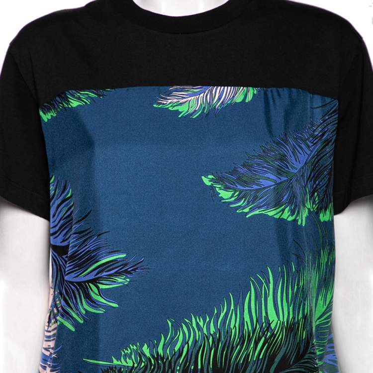 Pre Owned Emilio Pucci Multicolor Tropical Printed Cotton Short Sleeves Top M 