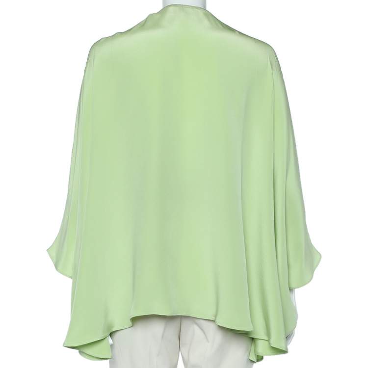 Pre Owned Emilio Pucci Green Embellished Silk Top (One Size)