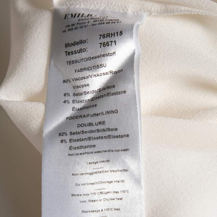 Pre Owned Emilio Pucci White Crepe Sequin Embellished Mini Dress M