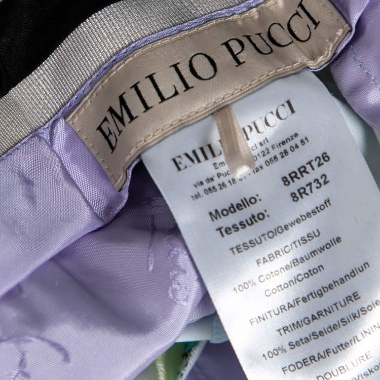 مملوكة مسبقًا Emilio Pucci Multicolor Floral Printed Cotton Tapered Leg Trousers M