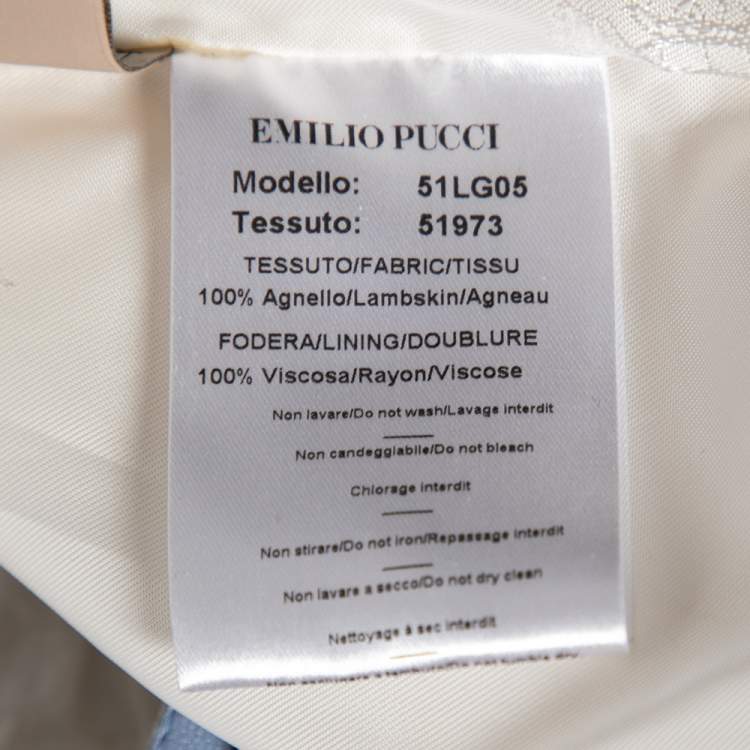 Pre Owned Emilio Pucci White Leather Appliqué Detail Sleeveless Shift Dress M