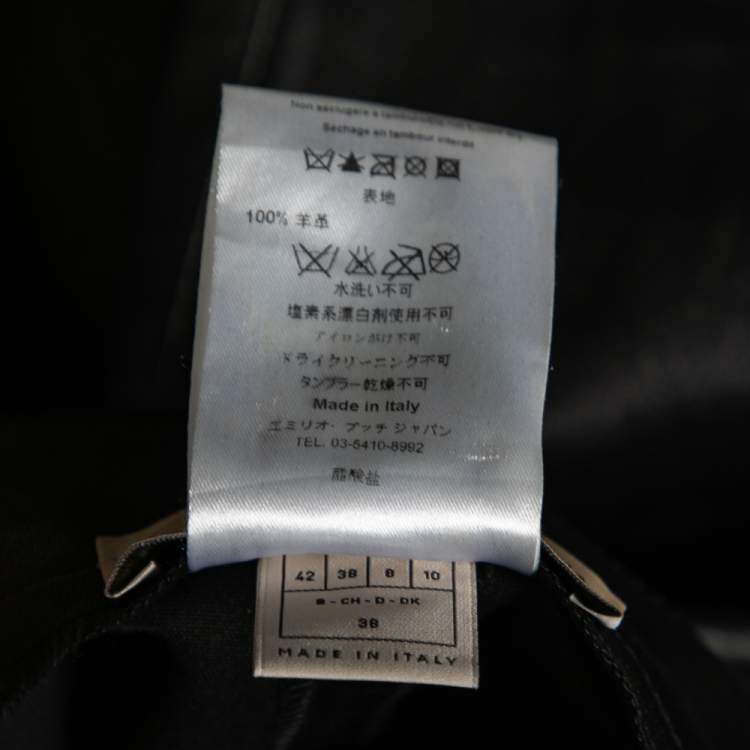 مملوكة مسبقًا Emilio Pucci Black Leather Fitted Pants M