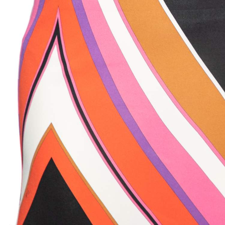 Pre Owned Emilio Pucci Multicolor Abstract Print Stretch Knit Skirt M