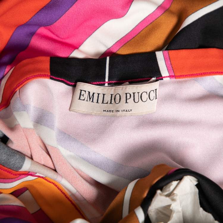 Pre Owned Emilio Pucci Multicolor Abstract Print Stretch Knit Skirt M