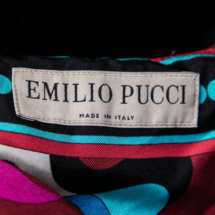 Pre Owned Emilio Pucci Multicolor Printed Silk Kaftan Dress One Size