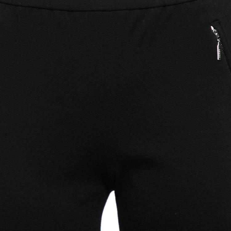Pre Owned Emilio Pucci Black Knit Front Zip Legging M