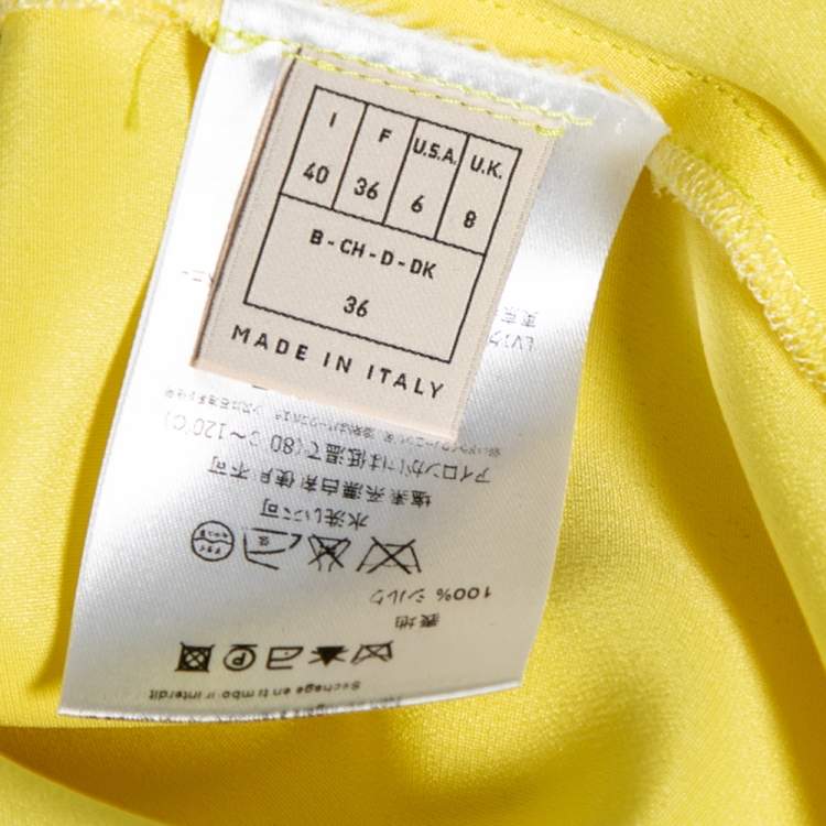 Pre Owned Emilio Pucci Yellow Silk Bead Embellished Cut Out Detail Kaftan Maxi Dress S