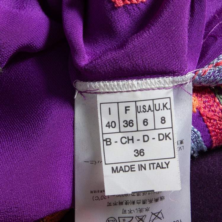 Pre Owned Emilio Pucci Purple Silk Embroidered Embellished Kaftan Dress S