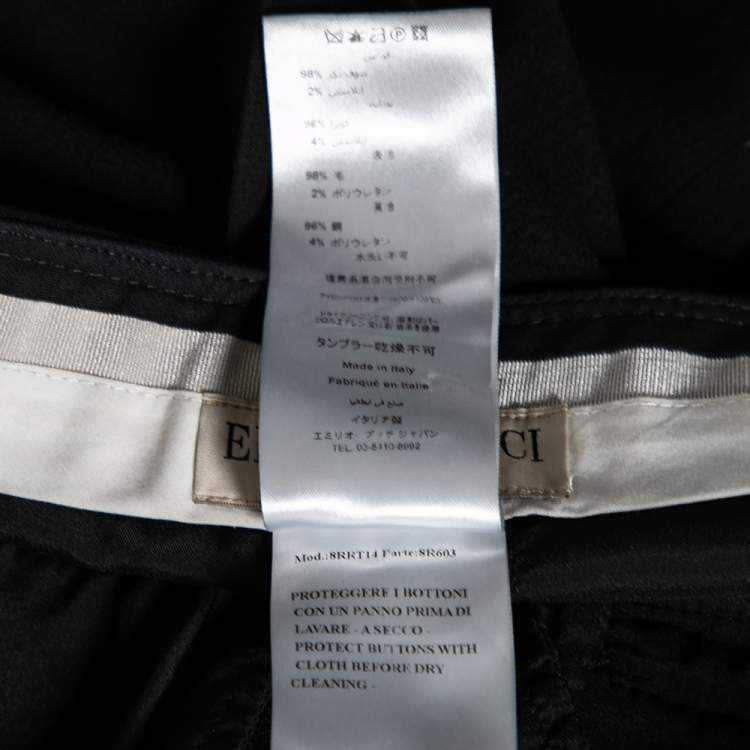 مملوكة مسبقًا Emilio Pucci Black Wool Flared Leg Trousers M