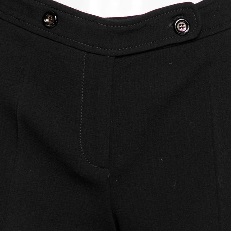 مملوكة مسبقًا Emilio Pucci Black Wool Flared Leg Trousers M