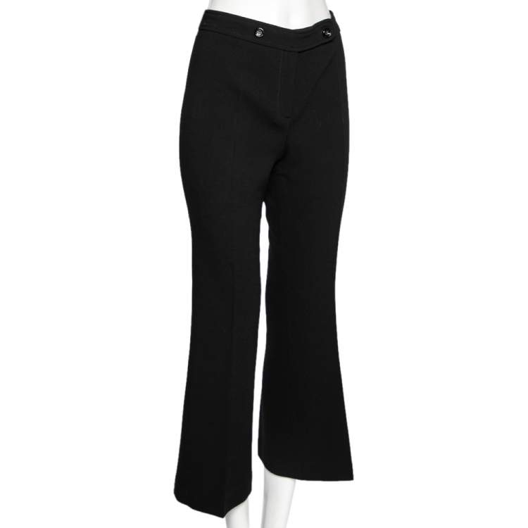 مملوكة مسبقًا Emilio Pucci Black Wool Flared Leg Trousers M
