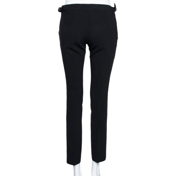 Pre Owned Emilio Pucci Black Wool tapered Leg Pants M