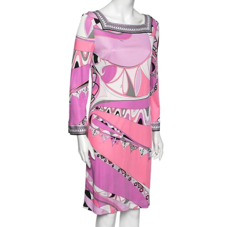 مملوكة مسبقًا Emilio Pucci Multicolor Printed Jersey Dress L