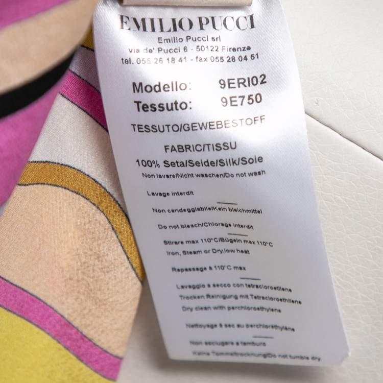 Pre Owned Emilio Pucci Multicolor Printed Silk Elastic Waist Detail Maxi Dress S