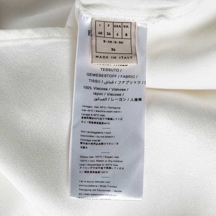 Pre Owned Emilio Pucci White Sateen Tie back Detail Kaftan Top S