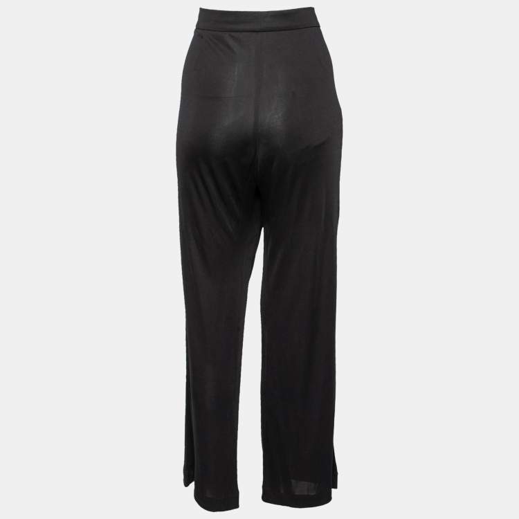 Pre Owned Emilio Pucci Black Jersey Straight Trouser L