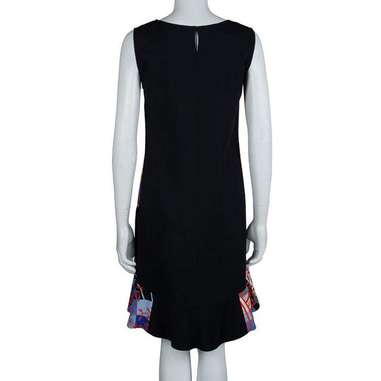 Pre Owned Emilio Pucci Multicolor Printed Crepe Sleeveless Shift Dress M