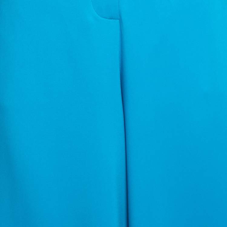 Pre Owned Emilio Pucci Blue Crepe High Waisted Palazzo Trousers M