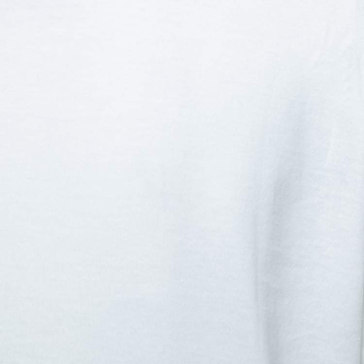 Pre Owned Emilio Pucci White Logo Printed Cotton Short Sleeve T-Shirt S