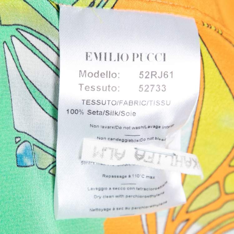 Pre Owned Emilio Pucci Multicolor Printed Silk Button Front Shirt S