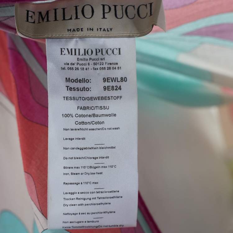 Pre Owned Emilio Pucci Multicolor Printed Cotton Kaftan Dress One Size