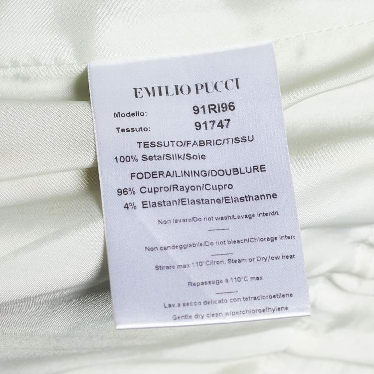 Pre Owned Emilio Pucci Yellow Printed Silk Strapless Mini Dress S