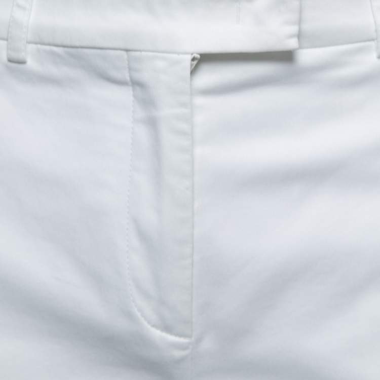 Pre Owned Emilio Pucci White Cotton Stretch Shorts S