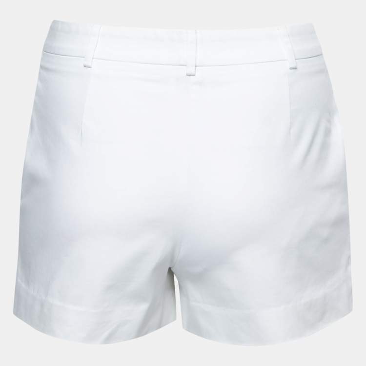 Pre Owned Emilio Pucci White Cotton Stretch Shorts S