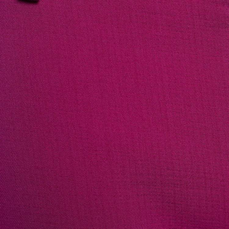 Pre Owned Emilio Pucci Fuchsia Pink Crepe Wool Straight Fit Trousers L