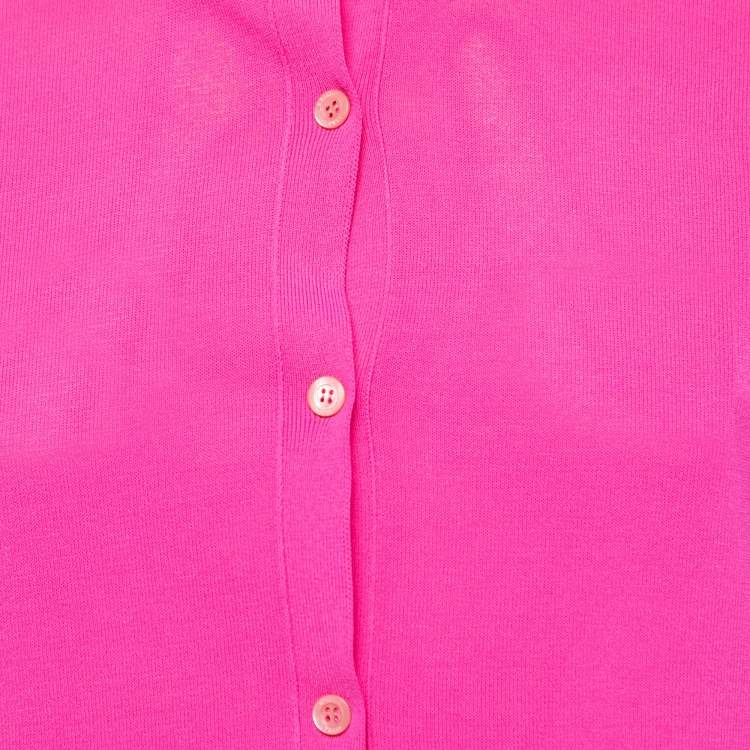 Pre Owned Emilio Pucci Pink Knit Button Front Cardigan M