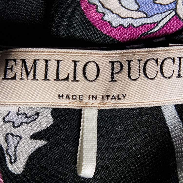 Pre Owned Emilio Pucci Multicolor Printed Silk Top S
