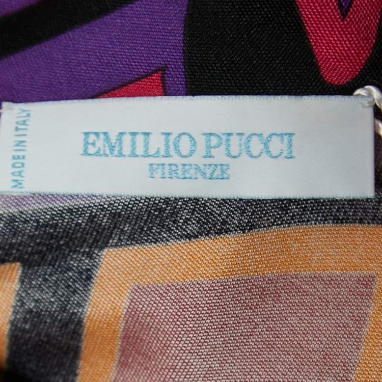 Pre Owned Emilio Pucci Multicolor Printed  Jersey Kaftan Maxi Dress M